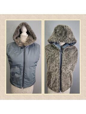 Ride Reversible Hooded Vest with Faux Fur
